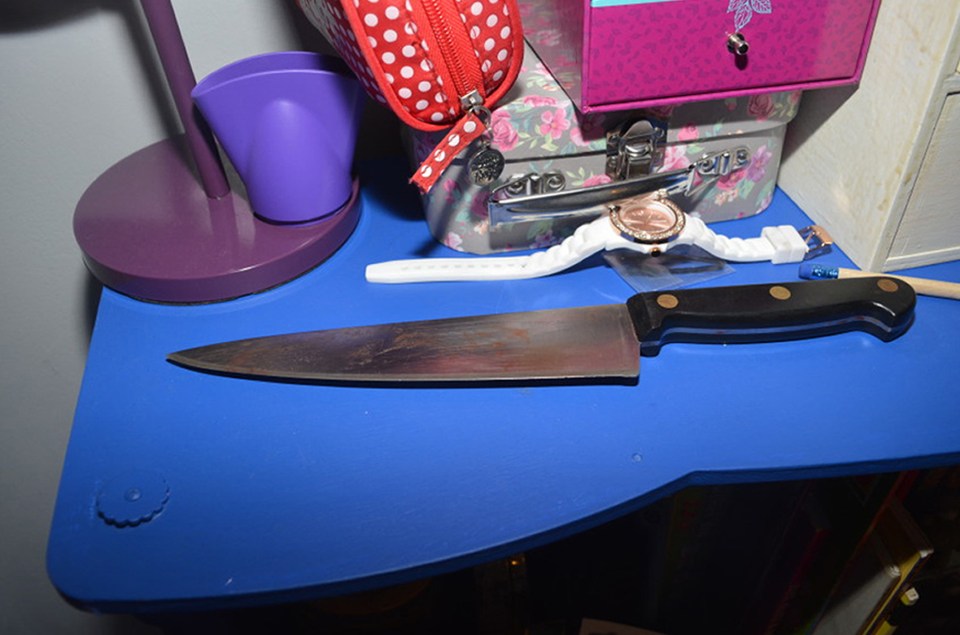  Mum and daughter were both stabbed in the neck with an 8 inch kitchen knife