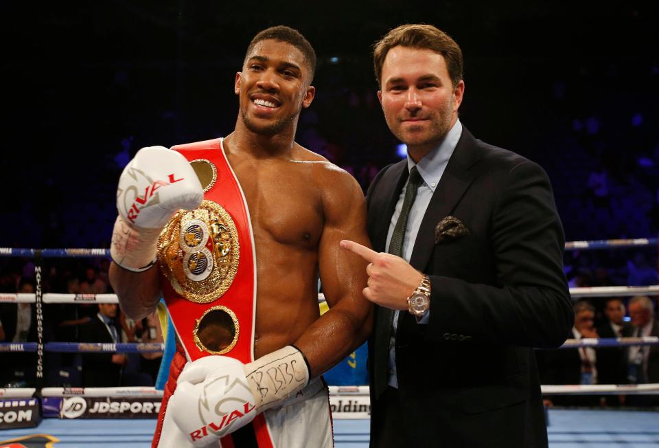  Eddie Hearn (right) is adamant that Anthony Joshua (left) will be fighting on December 10