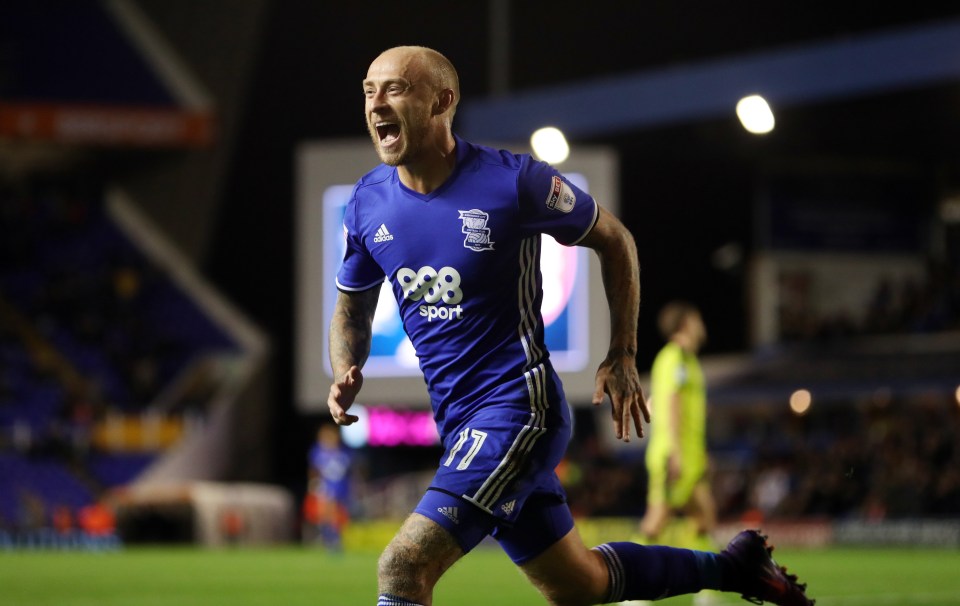  Birmingham City's David Cotterill celebrates scoring the fourth goal against Rotherham