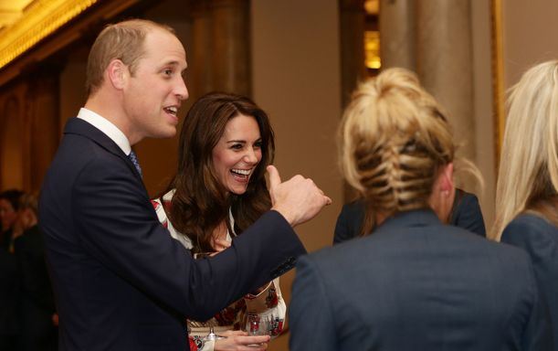 Kate Middleton and Prince William at Buckingham Palace reception