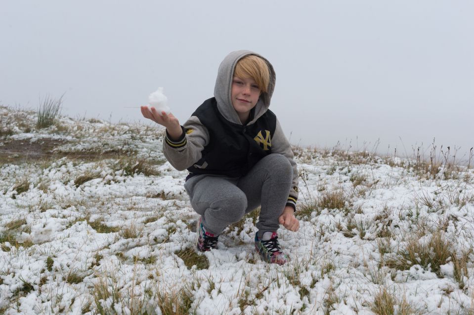 Great Dun Fell in Cumbria also experienced snowfall