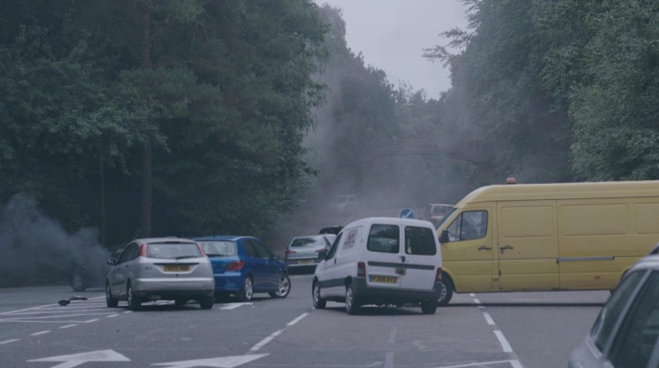  The cars piled up as the horror smash unfolded