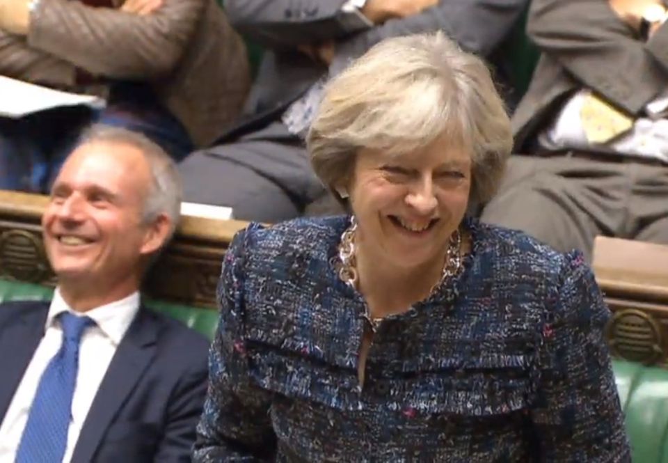 Theresa May turns PMQs blue