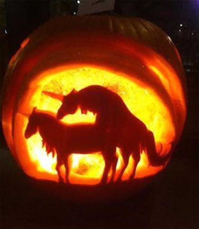 Two unicorns get frisky on this X-rated lantern 