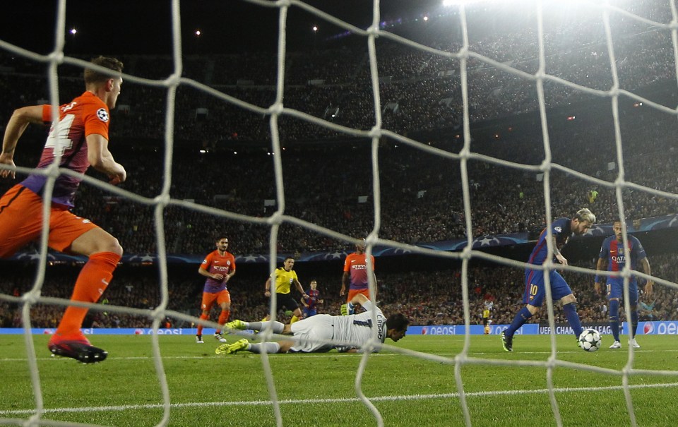 Lionel Messi rounds Claudio Bravo to slot home the opener