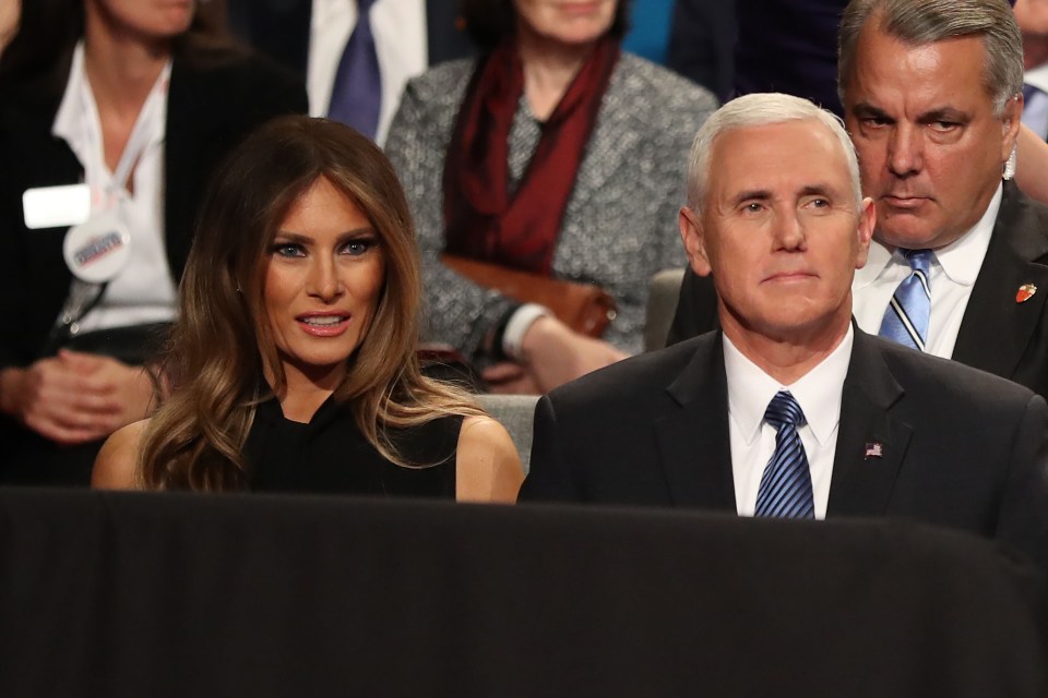  Melania Trump, pictured sitting beside Vice Presidential candidate Mike Pence, said in an TV interview on Monday she believed her husband