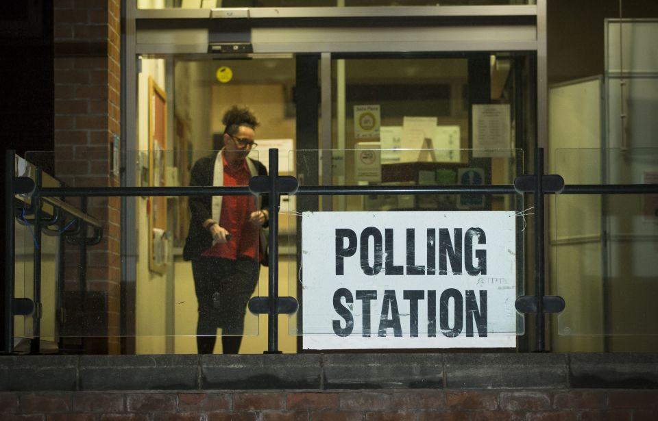 A voter at Birstall library polling station, near to where Labour MP Jo Cox was killed