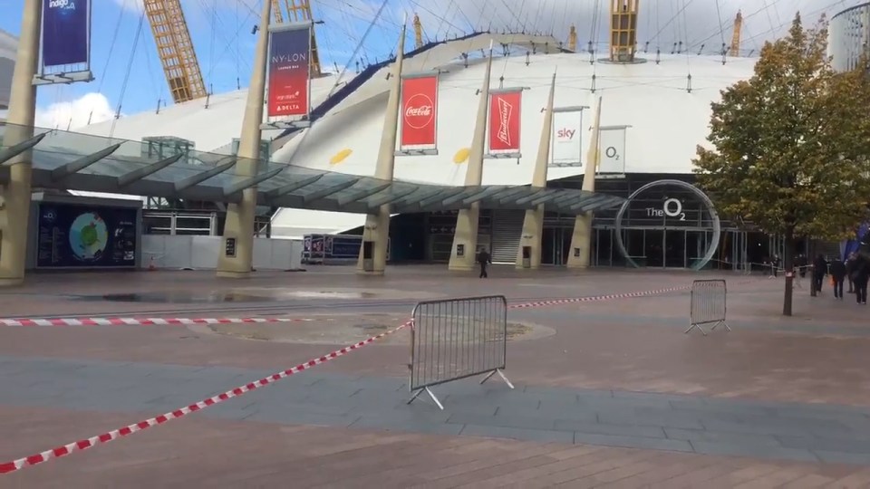  The area around the O2 has been cordoned off following a security alert