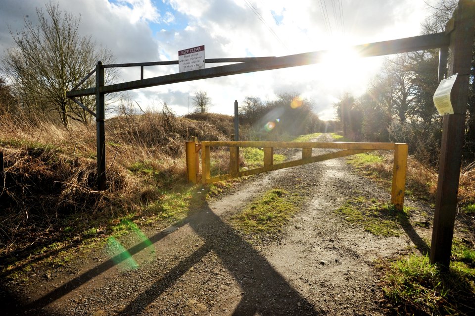 Back-seat romp... the remote car park at Aylestone Meadows, Leicester, where the randy couple were attacked