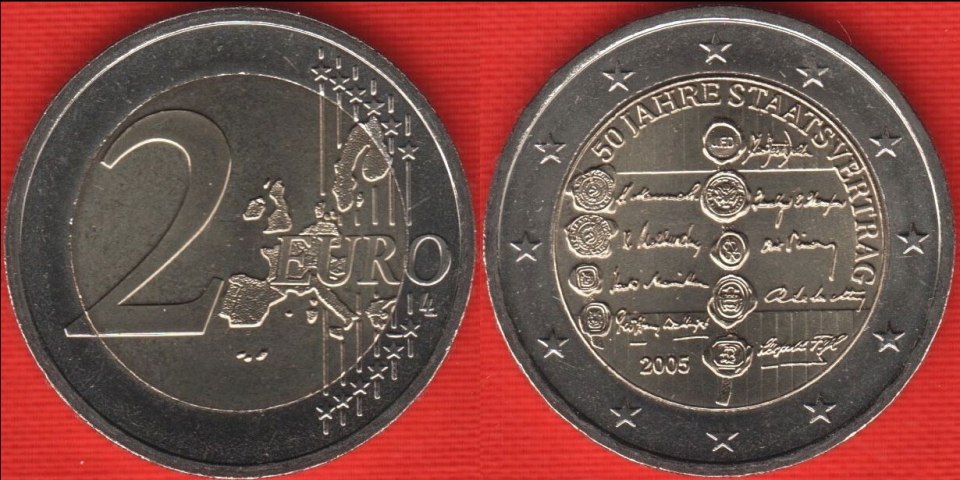 Austrian 2 Euro 'state contract' coin from 2005