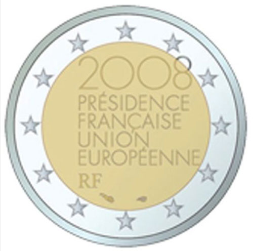 French 2 Euro 'EU-presidency' coin from 2008