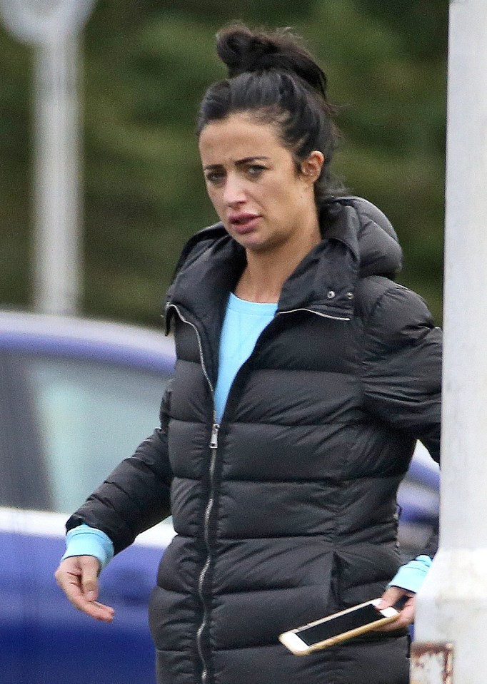  Chantelle looked noticeably slimmer as she stepped out in black workout gear