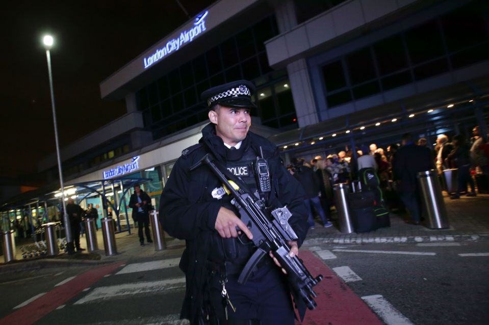  Armed police were called to the airport following the chemical alert