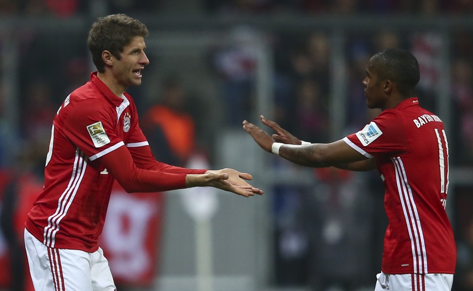  Thomas Muller came off the bench for Bayern, as he replaced goalscorer Douglas Costa