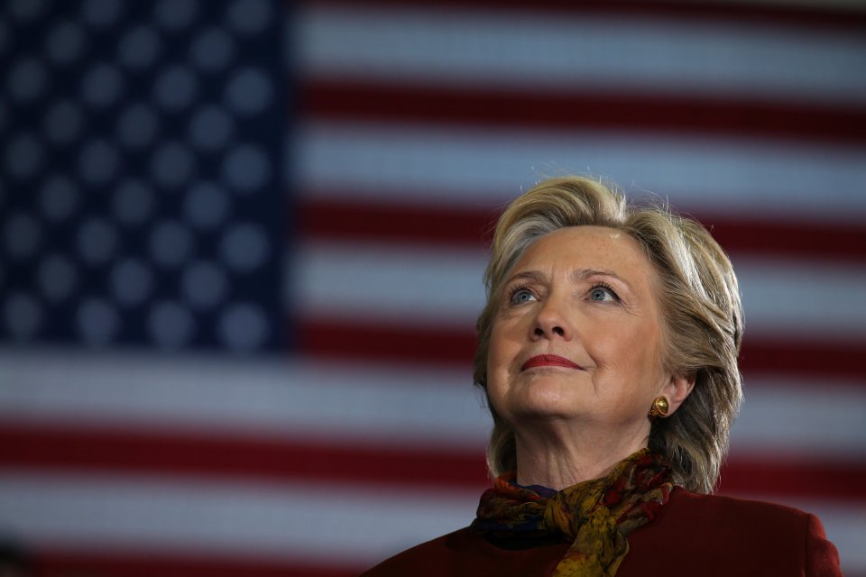 U.S. Democratic presidential nominee Hillary Clinton attends a campaign rally accompanied by vice presidential nominee Senator Tim Kaine in Pittsburgh