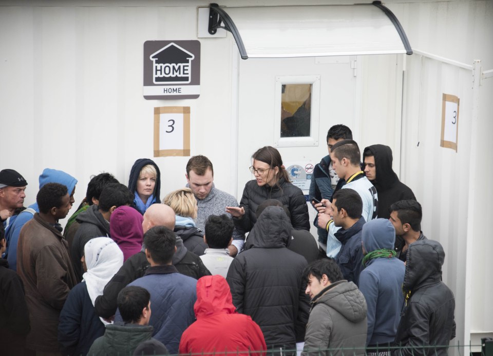  A makeshift office has been set up by the Home Office in Calais where officials are establishing eligibility of migrant children