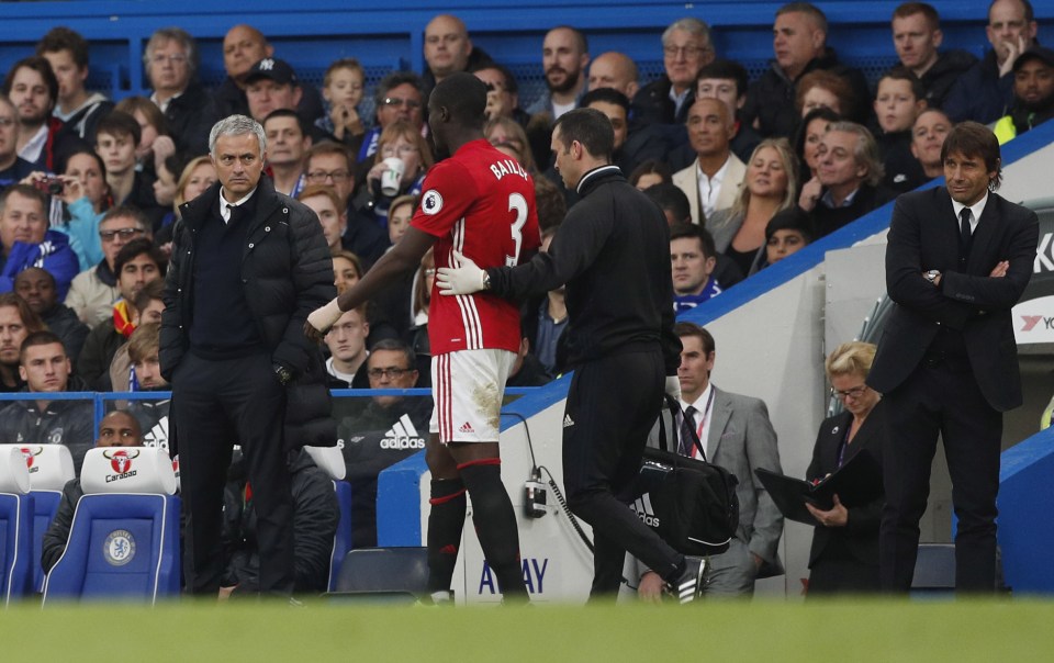 Eric Bailly was substituted off after picking up the injury