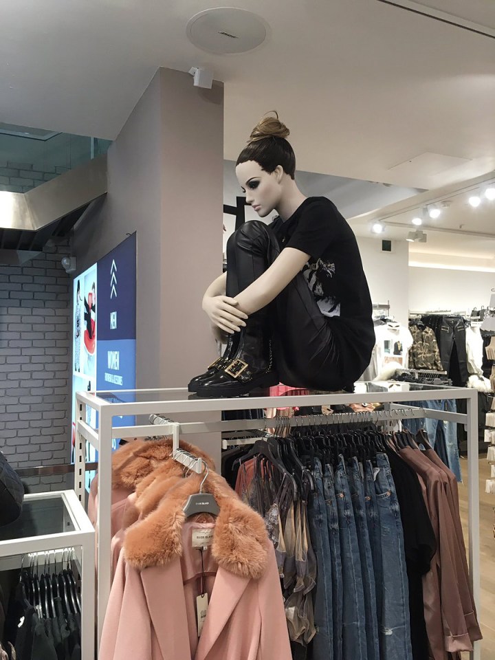  The depressed mannequins were spotted in a Dublin branch of River Island