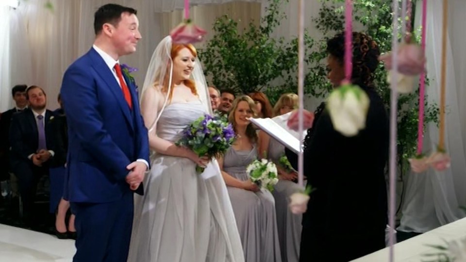 Adam and Caroline met for the first time at the altar