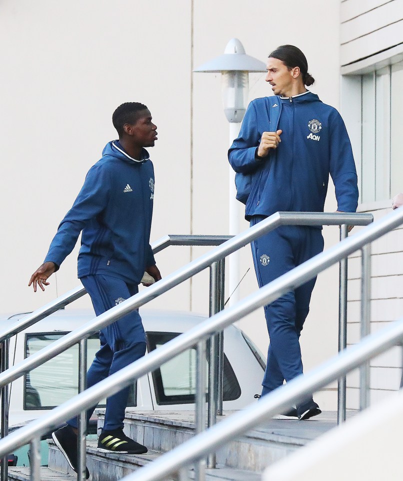  Paul Pogba and Zlatan Ibrahimovic walk in to the hotel together