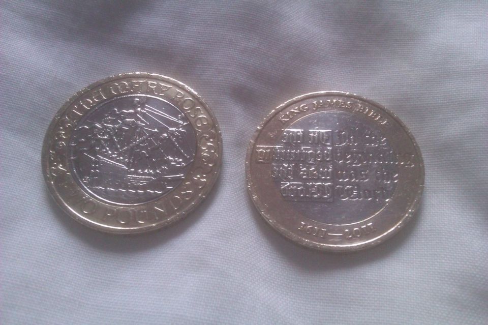  Rare Mary Rose and King Jame £2 coins on sale on eBay.