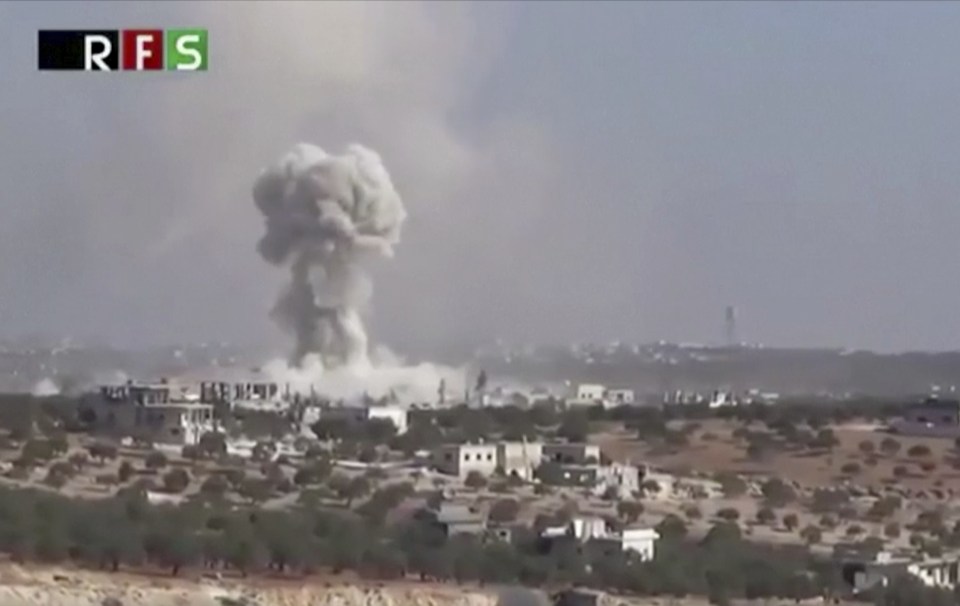  A look from a distance of the airstrike in Hass