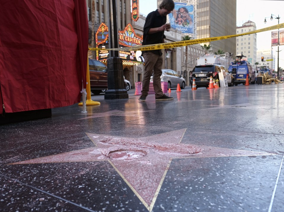  The star was badly vandalised and Trump's name was removed