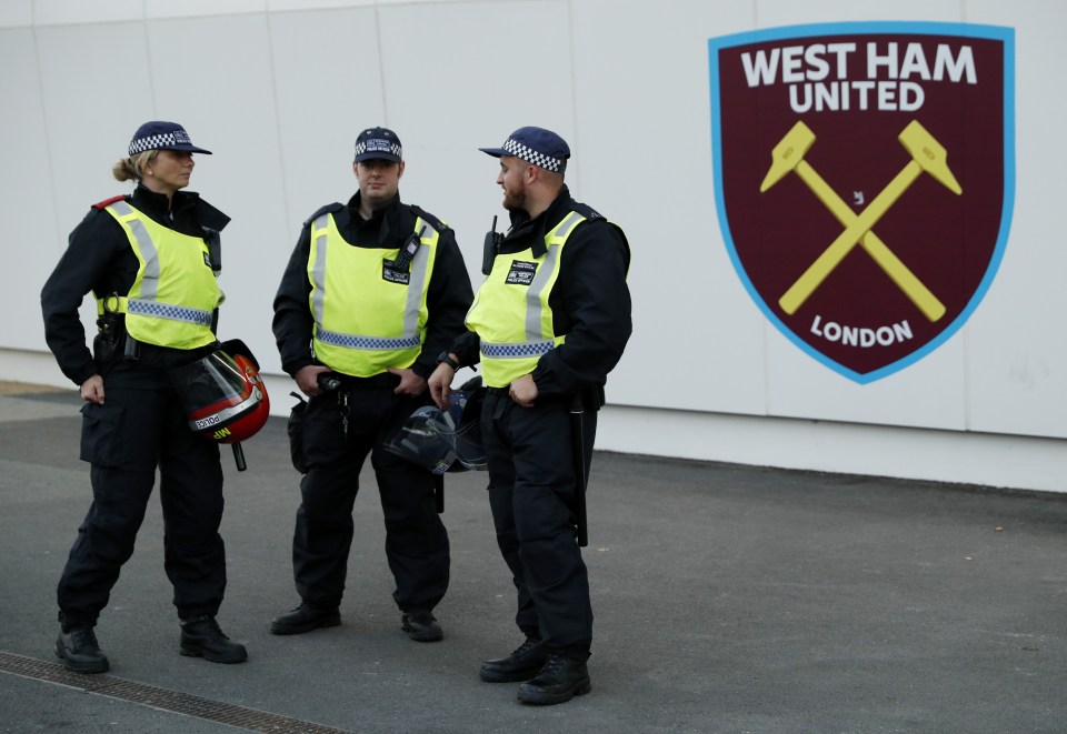 There was a heavy police presence at the EFL Cup clash