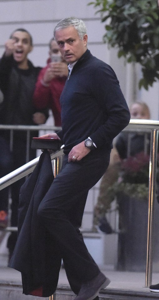  Jose Mourinho pictured leaving the Lowry hotel ahead of the Manchester derby against City on Wednesday