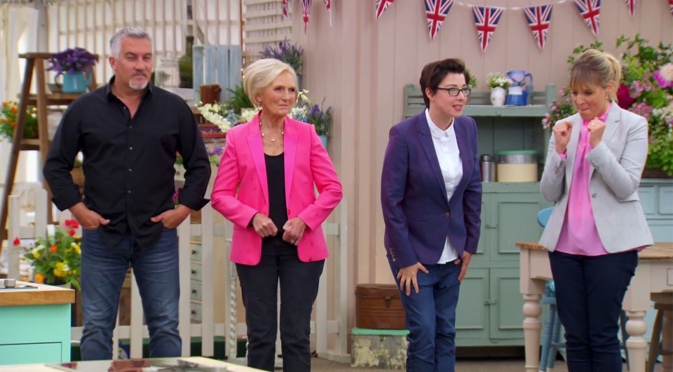 Judges and presenters on Bake Off