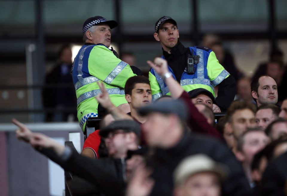 There was also a huge police presence inside the ground 