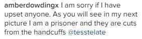  Amber apologised and explained her costume in the comments