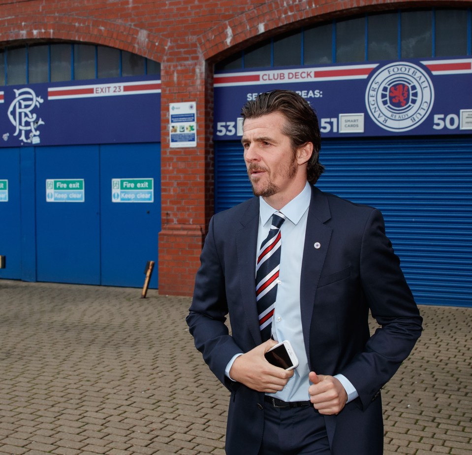 Barton leaves Ibrox after a meeting with chiefs on Thursday