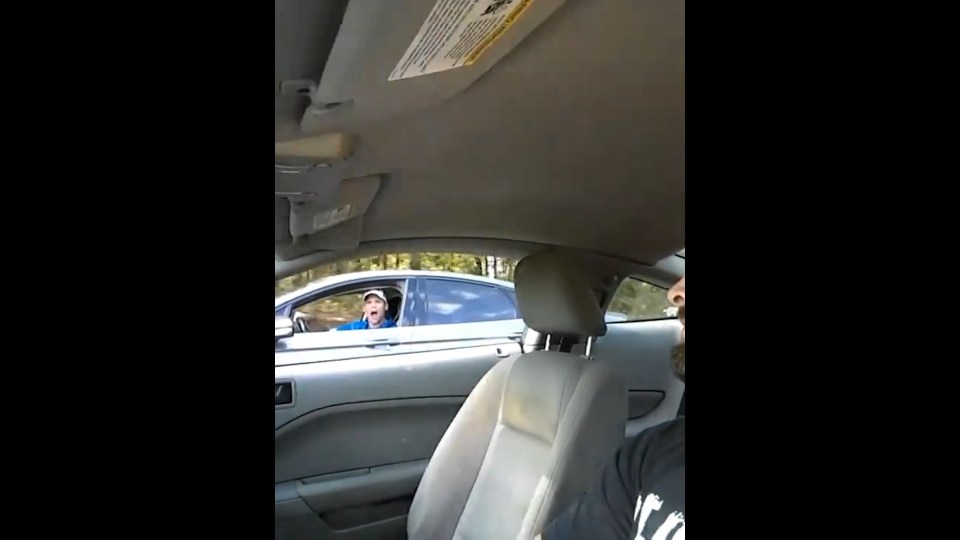  Careful who you yell at... driver starts shouting