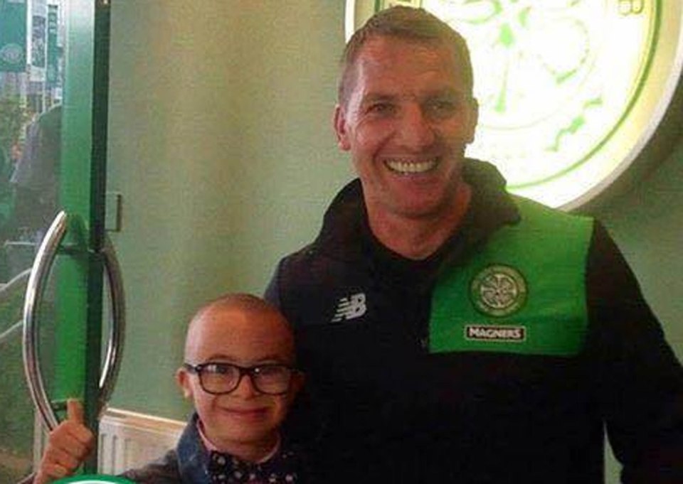  The 12-year-old has become an ambassador for the Glasgow club and met a host of stars including Brendan Rodgers