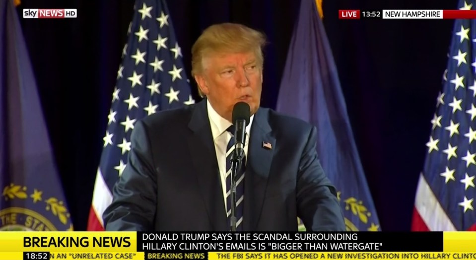  Republican presidential candidate Donald Trump slammed Hillary over the scandal and accused her of being 'corrupt'