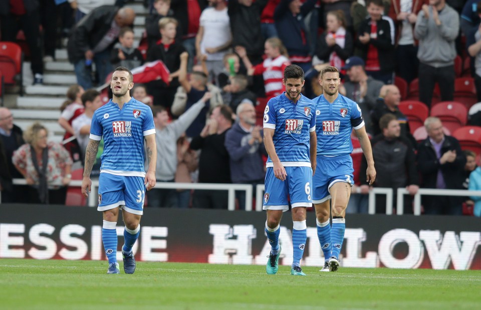 Bournemouth were reduced to 10-men through injury to Surman