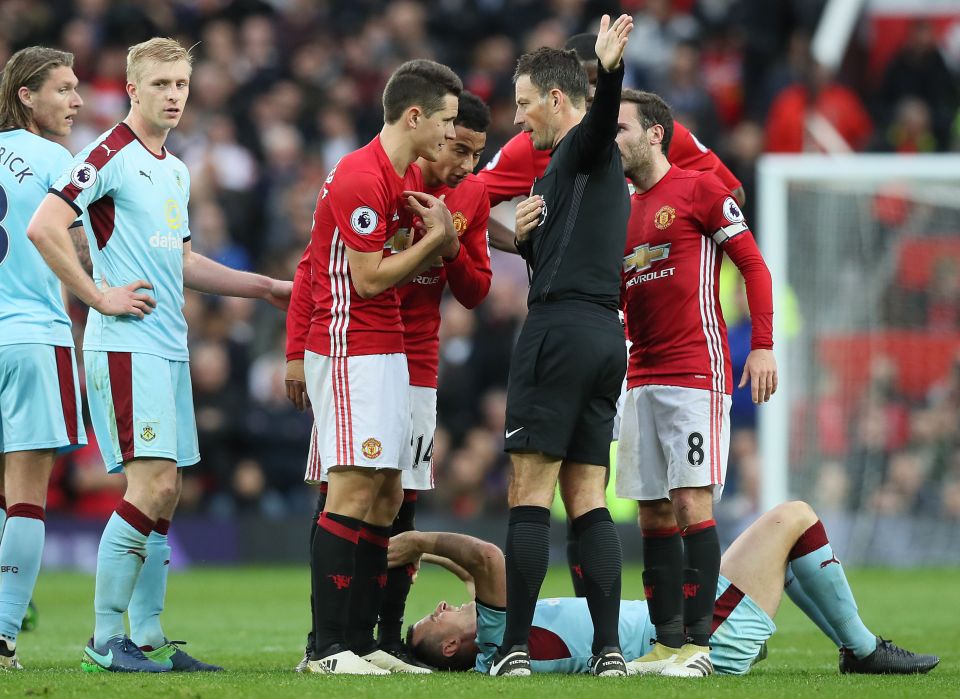 Ander Herrera's red card was one of many decisions that infuriated Mourinho