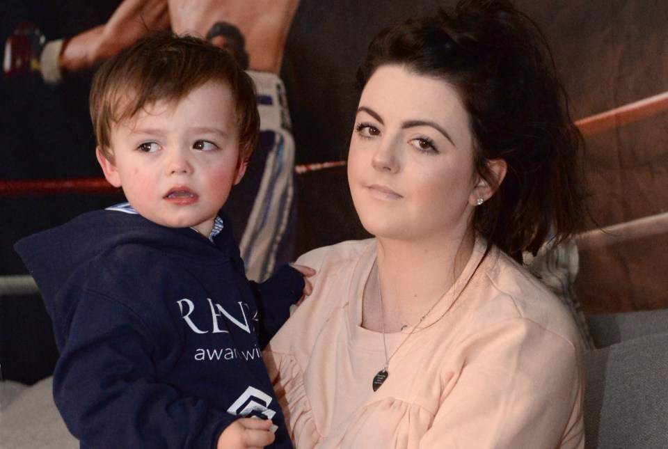  Mike Towell's partner Chloe Ross and her son Rocco