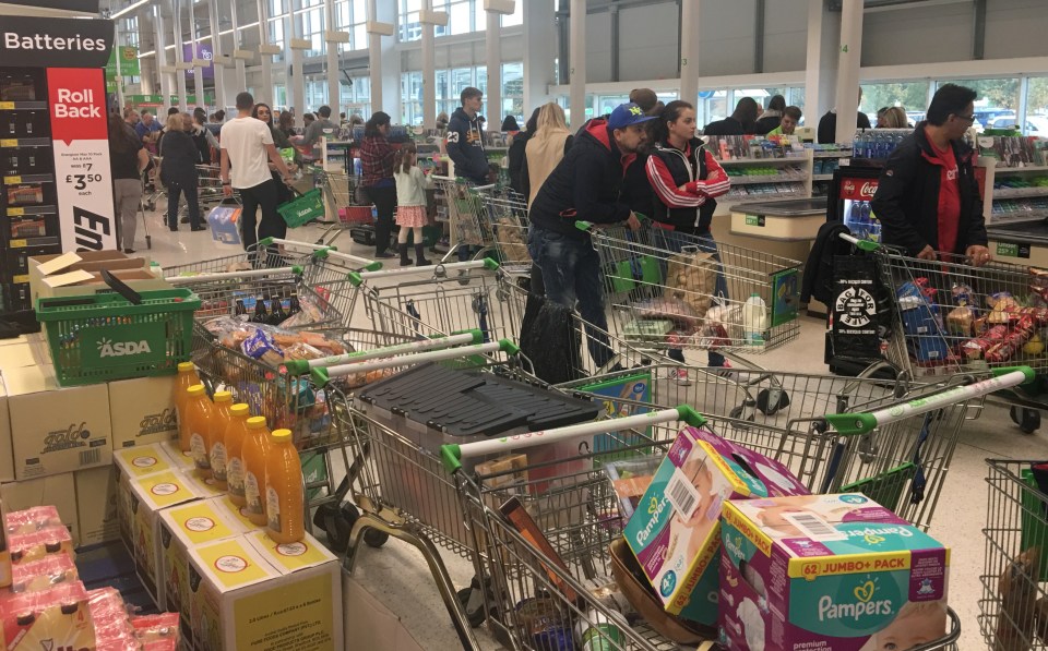  Technical fault at Asda led to massive queues for the tills