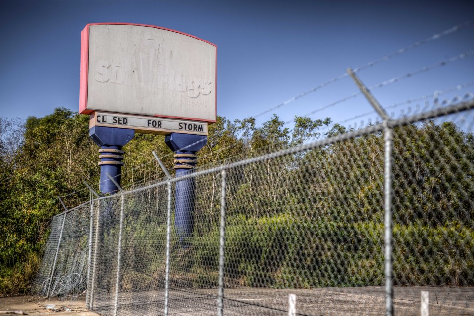 This sign has been faded by the Louisana sun