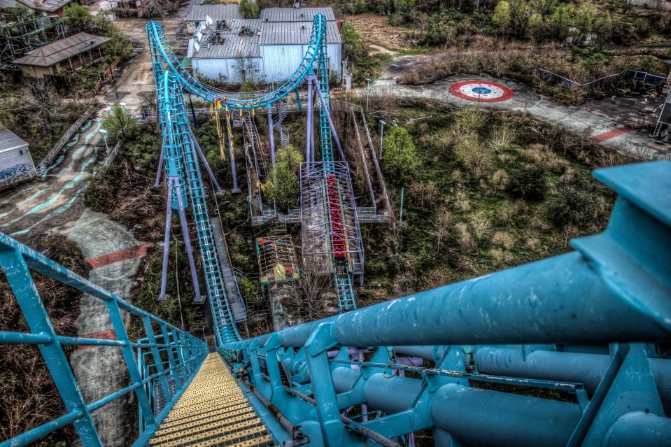 Ravaged... The view from a rollercoaster at the Six Flags park