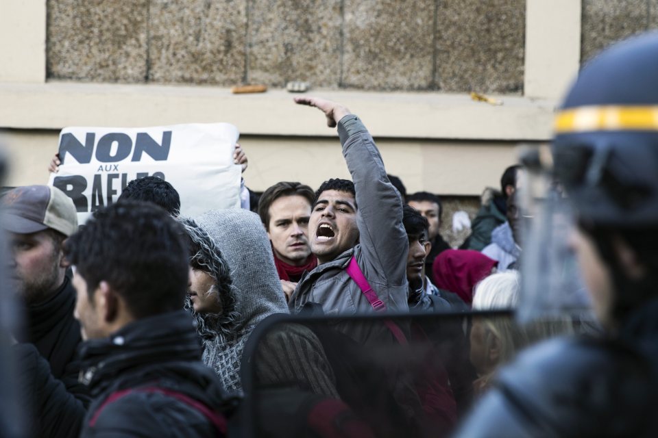  The atmosphere grew tense in the camps after french cops moved in to clear them