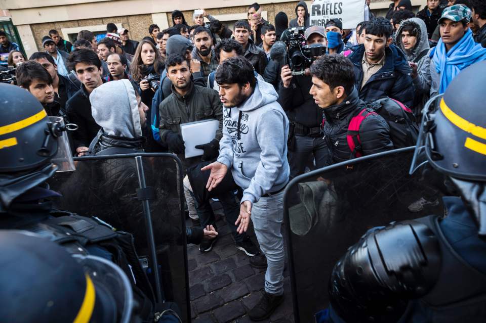  French police and demolition workers moved in to clear the camp today