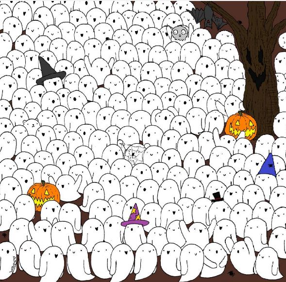 Can you spot the polar bear hiding with the ghosts 