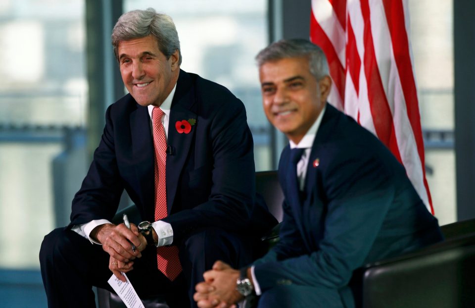 Kerry took time out to answer some questions with the London Mayor Sadiq Khan