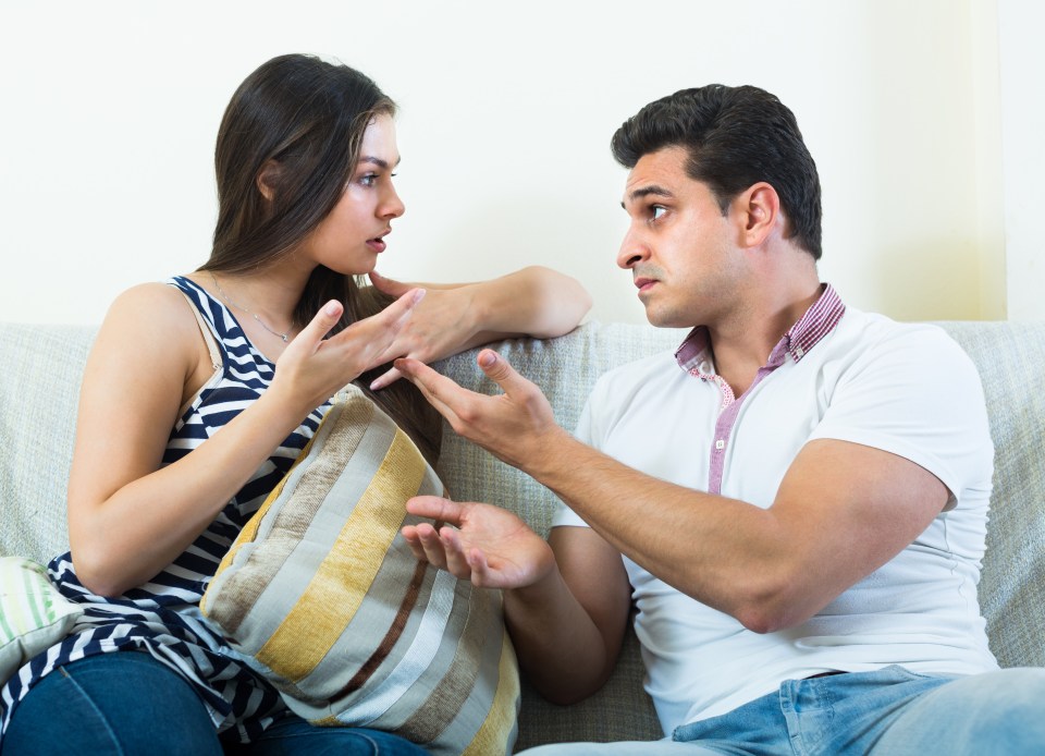 Quarrel between young spouses at home