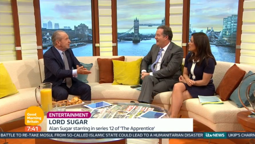  Lord Sugar was grilled by Piers Morgan on Good Morning Britain