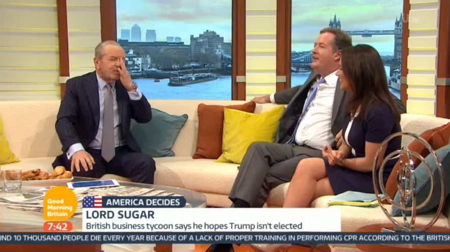  Lord Sugar and Piers Morgan have clashed many times in the past