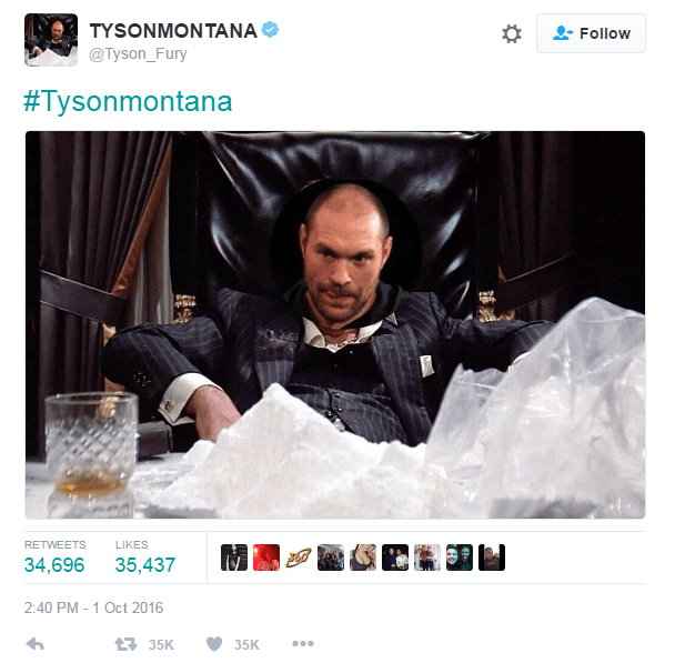 Tyson Fury depicted himself as Al Pacino's Tyson Montana